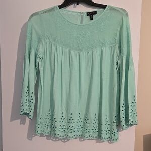 Jessica Simpson Green Embellished Relaxed Blouse